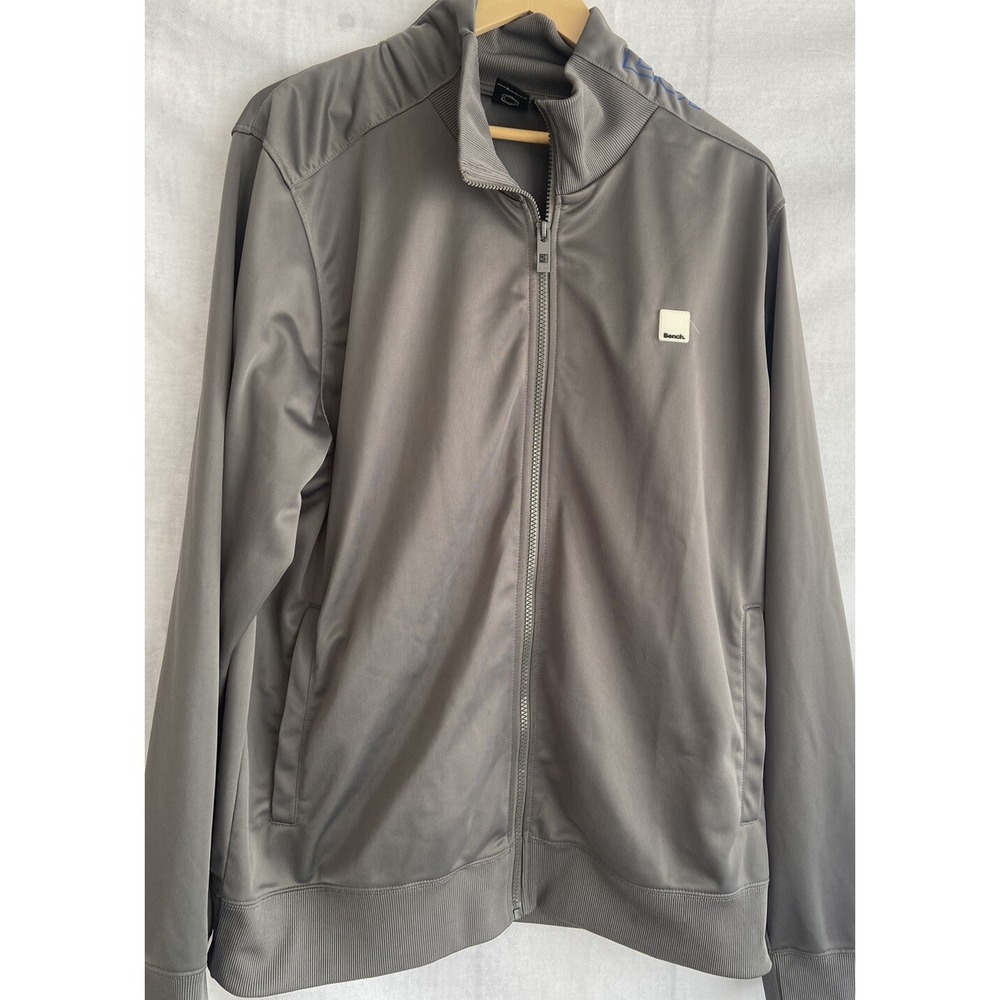 Bench Mens Full Zip Athletic Jacket Dark Gray/blue Size 2XL
